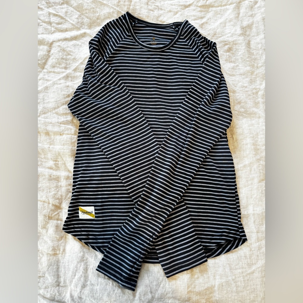 Tracksmith Black and Grey Striped Shirt